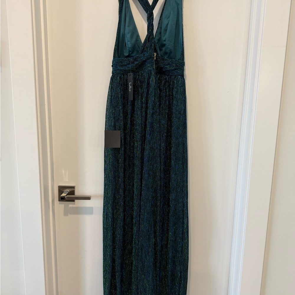 NWT Lulus Sparkly Green and Black Dress - Picture 3 of 6